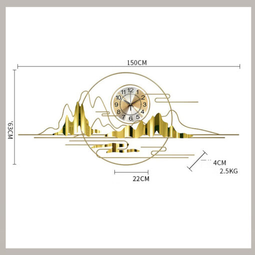 Đồng hồ treo tường núi dát vàng