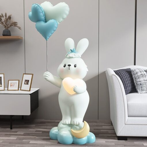 Tượng trang trí phòng khách thỏ bunny để sàn