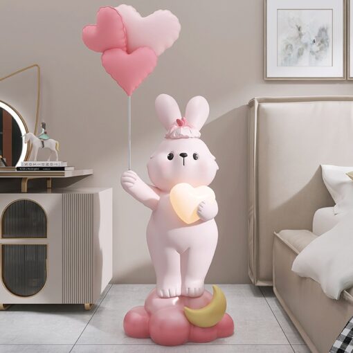 Tượng trang trí phòng khách thỏ bunny để sàn