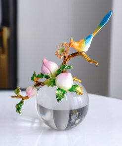 Chim Đậu Cành Đào Pha Lê