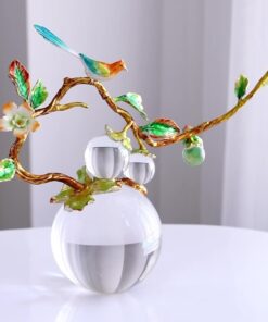 Chim Đậu Cành Đào Pha Lê
