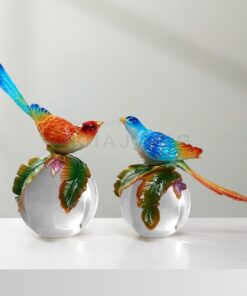 Decor Chim Đứng Trên Quả Cầu