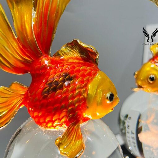 Tượng Cá Vàng Pha Lê Kèm Đèn Led