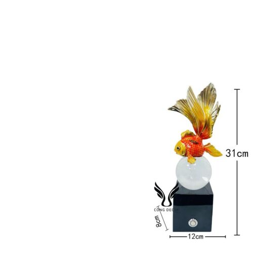 Tượng Cá Vàng Pha Lê Kèm Đèn Led