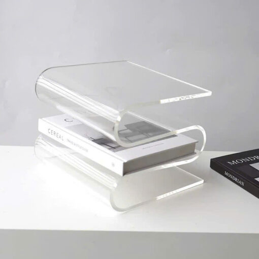 Kệ Tạp Chí 2 Tầng Acrylic Uốn Lượn