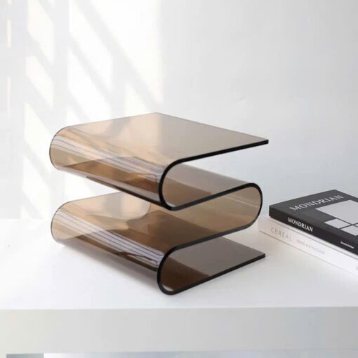 Kệ Tạp Chí 2 Tầng Acrylic Uốn Lượn