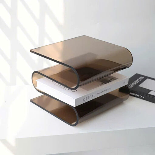 Kệ Tạp Chí 2 Tầng Acrylic Uốn Lượn