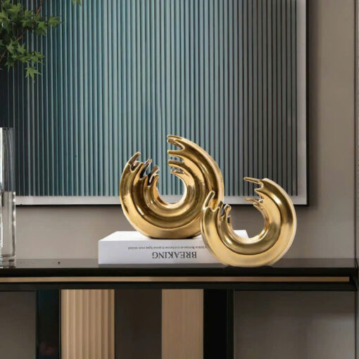 Khối Decor Vòng Xoáy Ánh Kim Hiện Đại