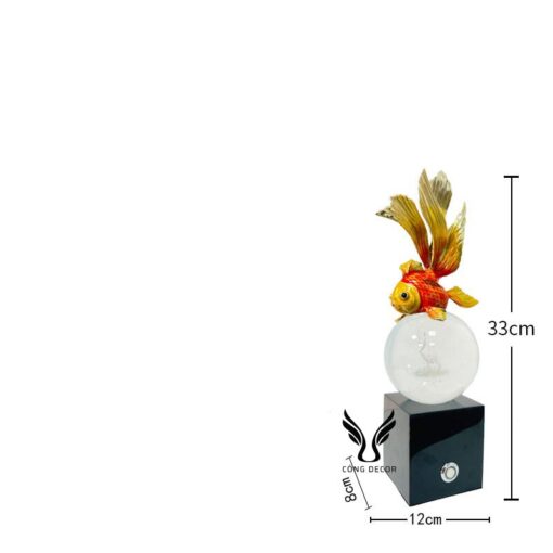 Tượng Cá Vàng Pha Lê Kèm Đèn Led