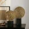 Cặp Đĩa Đồng Nghệ Thuật Ánh Vàng