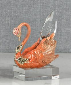 Tượng Thiên Nga Pha Lê Ánh Cam