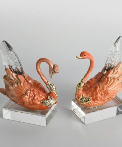 Tượng Thiên Nga Pha Lê Ánh Cam