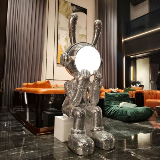 Tượng Thỏ Disco Bling Ánh Kim