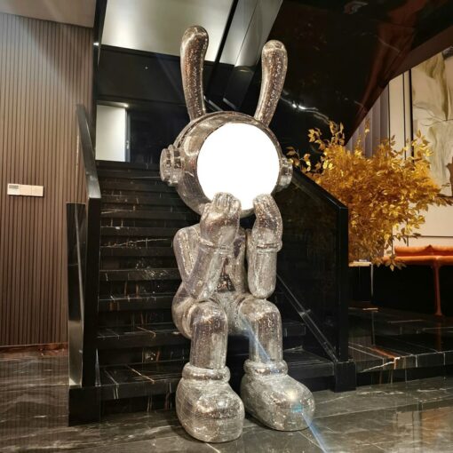 Tượng Thỏ Disco Bling Ánh Kim