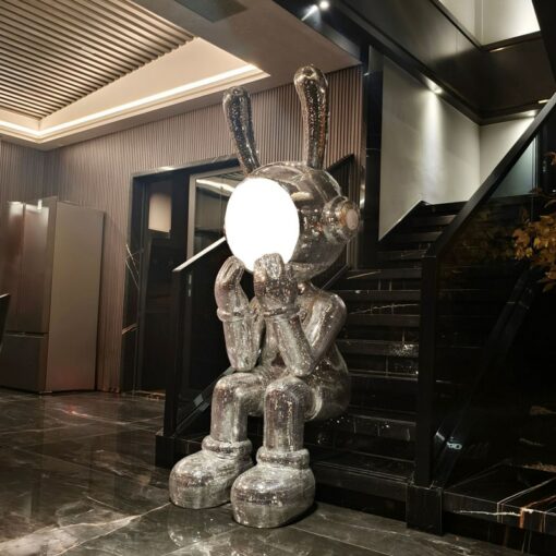Tượng Thỏ Disco Bling Ánh Kim