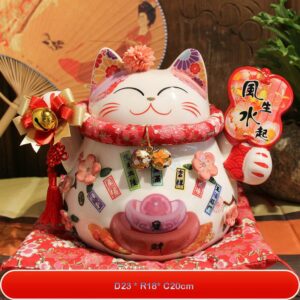 Mèo Thần Tài Gốm Sứ Đón Lộc - Công Decor Pro