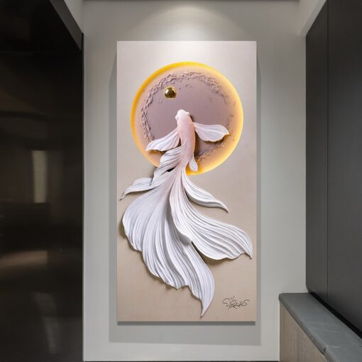Tranh Cá Bơi Ngược Dòng 3D