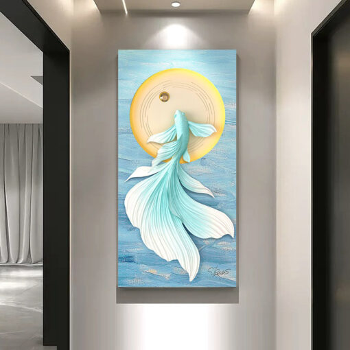 Tranh Cá Bơi Ngược Dòng 3D