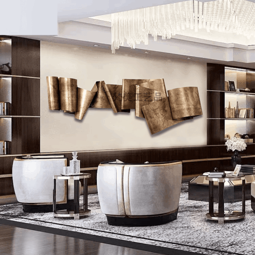 Tranh Sắt 3D Gấp Nếp Trừu Tượng