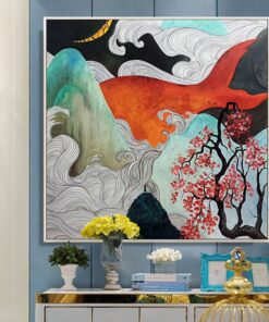 Tranh Sơn Dầu Trừu Tượng Cá Và Biển Cả