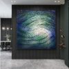 Tranh Sơn Dầu Trừu Tượng 3D Khổ Vuông