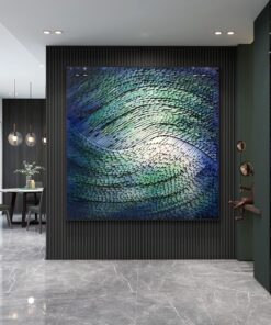 Tranh Sơn Dầu Trừu Tượng 3D Khổ Vuông