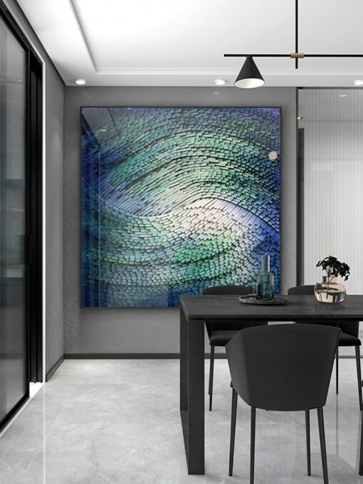 Tranh Sơn Dầu Trừu Tượng 3D Khổ Vuông
