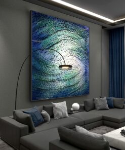 Tranh Sơn Dầu Trừu Tượng 3D Khổ Vuông