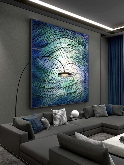 Tranh Sơn Dầu Trừu Tượng 3D Khổ Vuông