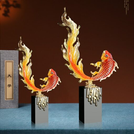 Tượng Cá Koi Vượt Thác Vạn Lộc
