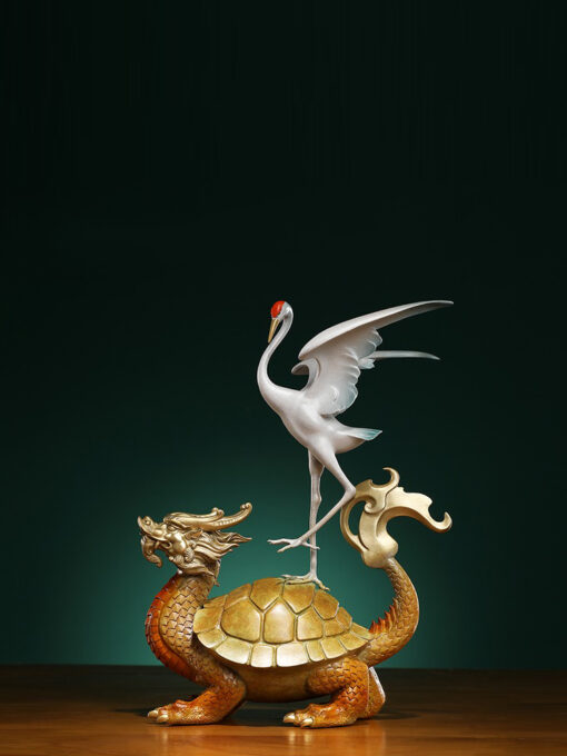 Tượng Hạc Đứng Trên Lưng Rùa