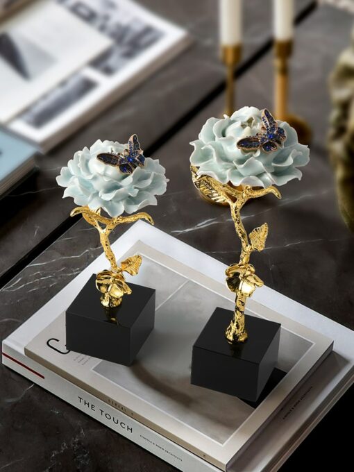 Tượng Hoa Mẫu Đơn Gốm