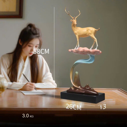 Tượng Hươu Phong Thủy Lộc Đỉnh Vân