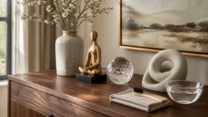 Dụng cụ vệ sinh đồ decor bằng gốm, kim loại, kính và composite