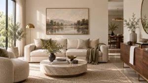 Cách treo tranh đúng chiều cao phía trên sofa phòng khách